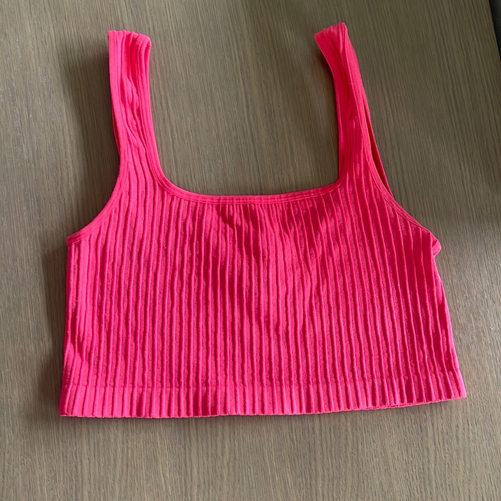 Neon crop tank top size small